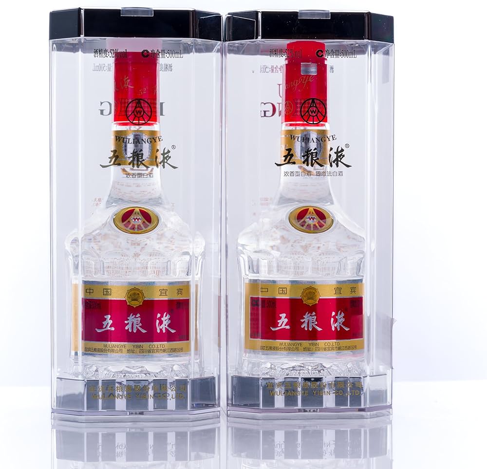 Amazon.co.jp: 五粮液 2本 500ml アルコール52度 箱付 中国酒 白酒 濃