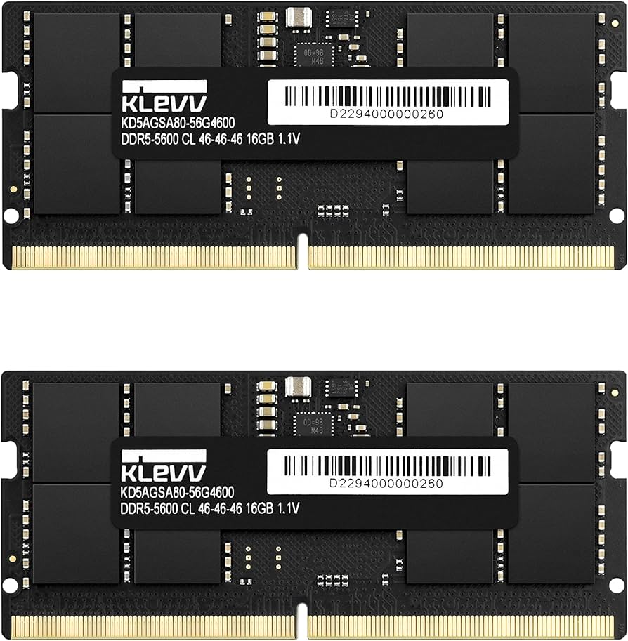 KLEVV DDR5 32GB (2x16GB) 5600MHz CL46 SODIMM SK Hynix A-Die Laptop