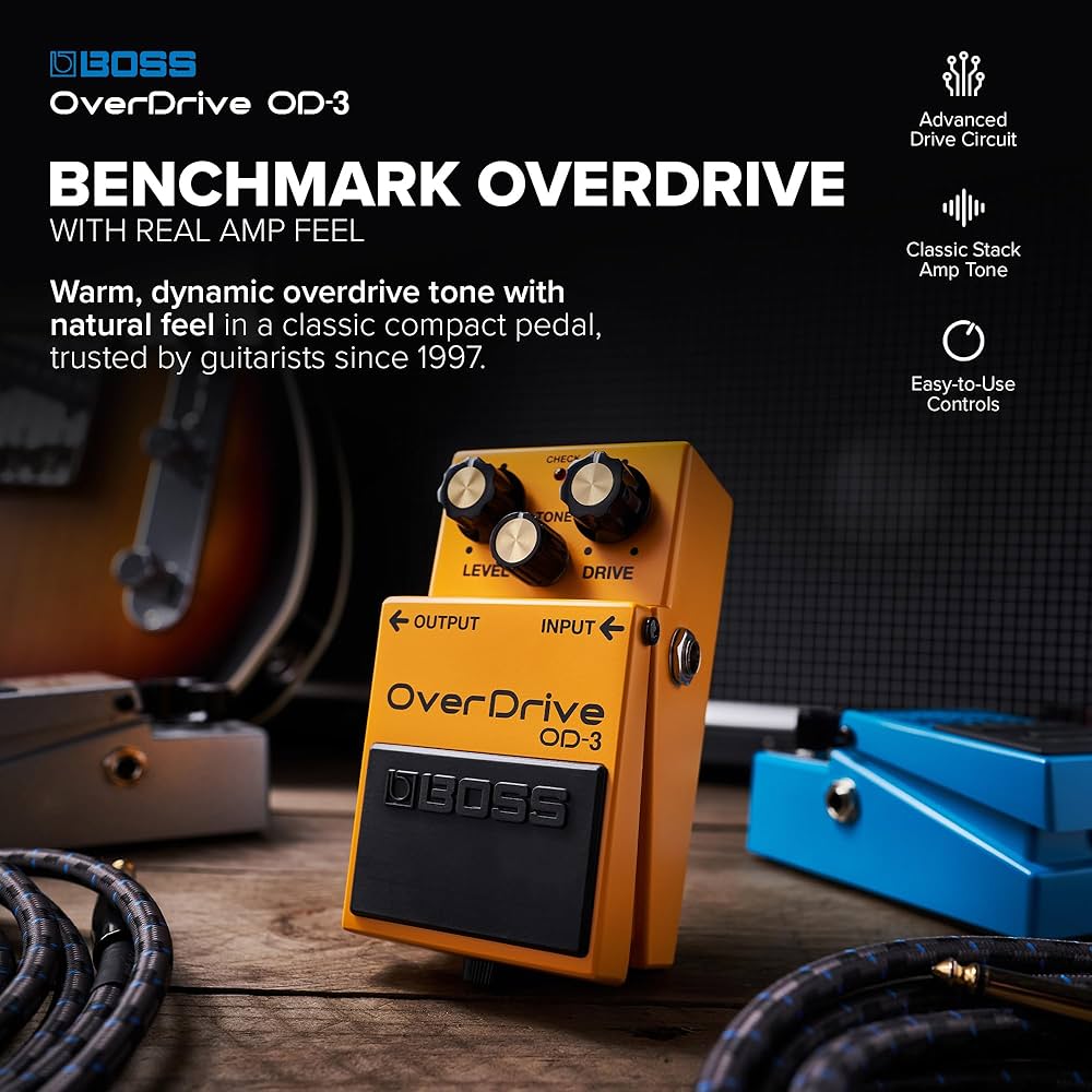 BOSS OD-3 | Compact Overdrive Pedal | Unique Overdrive Circuitry