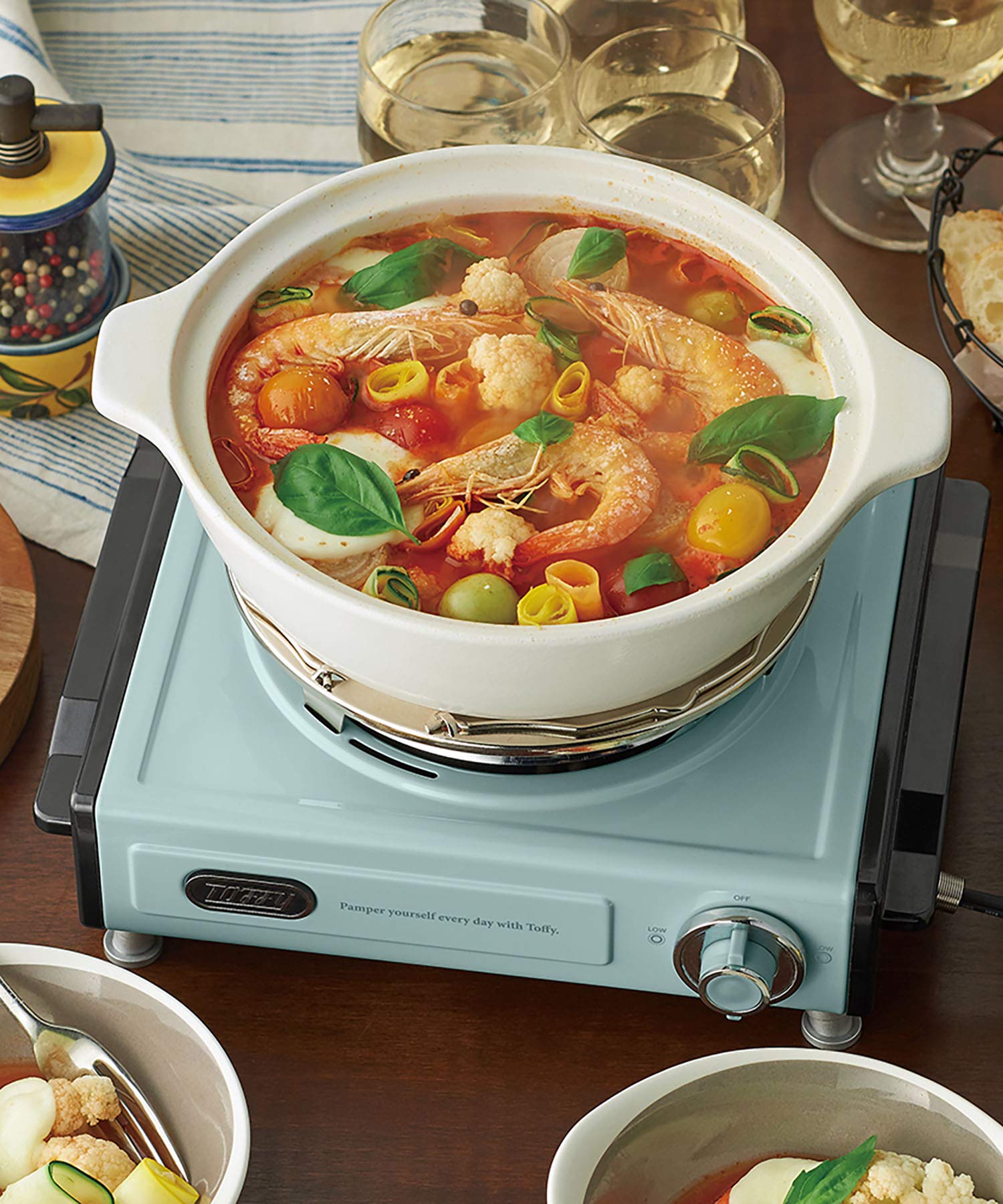 Amazon | 【Toffy/トフィー】 卓上電気こんろ K-SV1 (ペールアクア