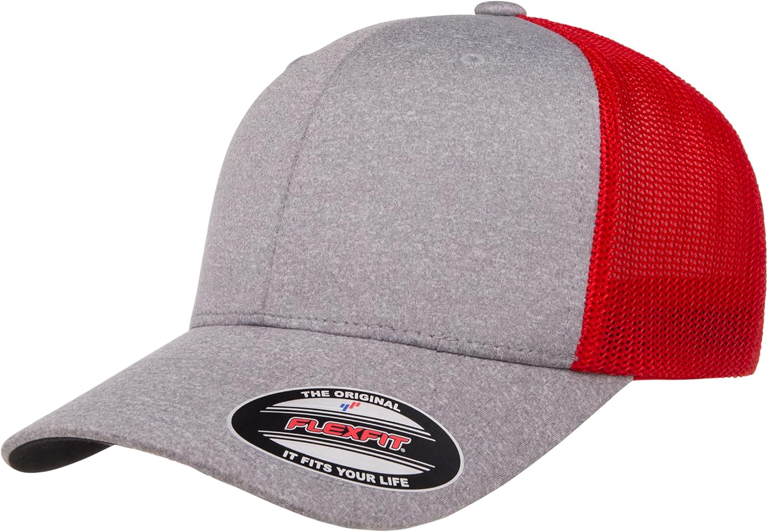 Flexfit Men's Melange Stretch Mesh Cap, Charcoal, One Size