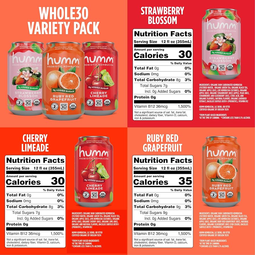 Amazon.com: Humm Whole30 Approved Kombucha Variety Pack