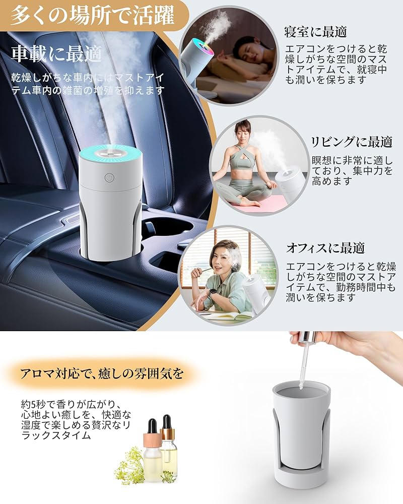 Amazon.co.jp: 【新登場・加湿器 小型＆上下角度調整】加湿器 卓上