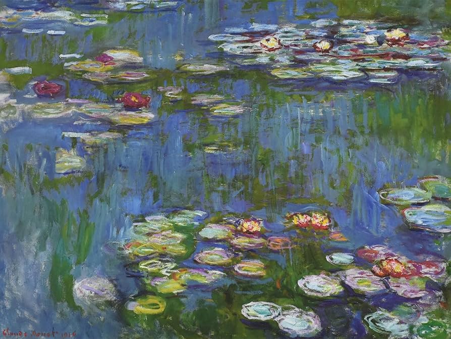 Amazon.co.jp: 晴れの街ギャラリー 絵画 額絵 クロード・モネ 『睡蓮
