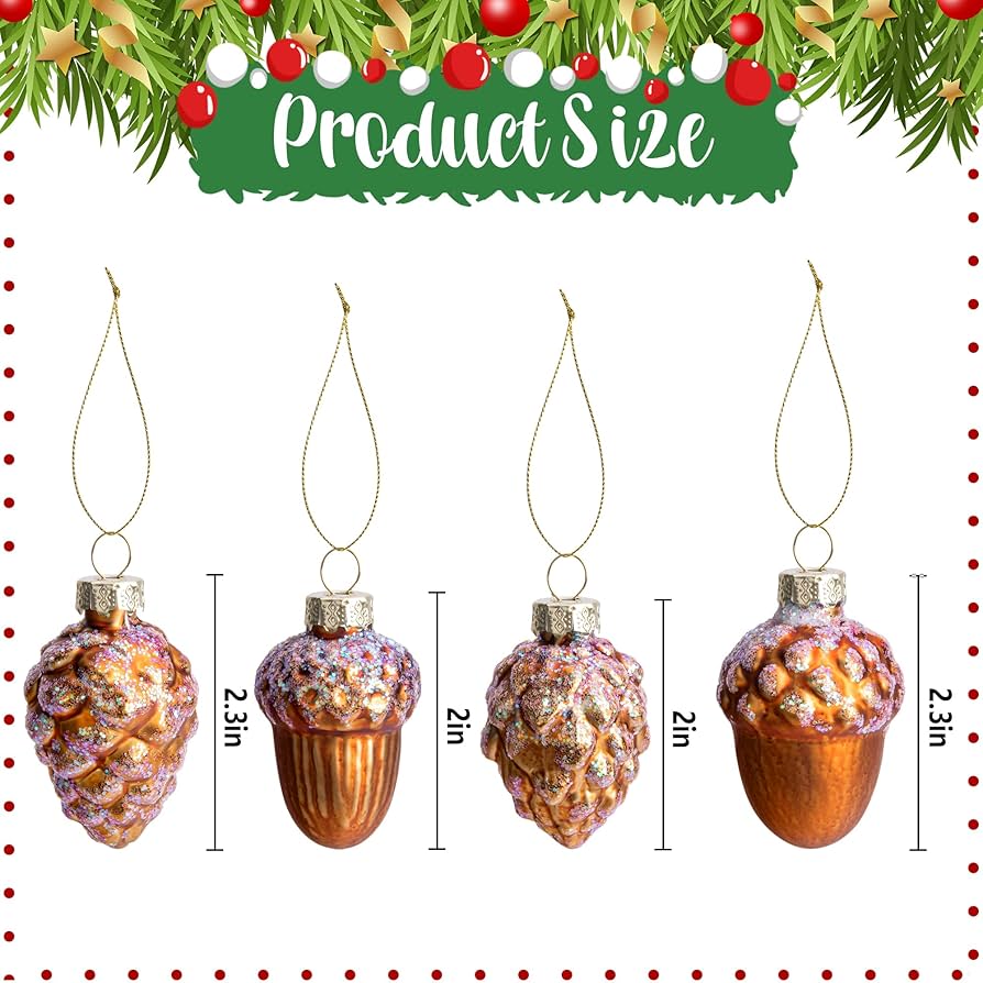 Amazon.co.jp: LFUTARI 松ぼっくりガラスオーナメント 12個