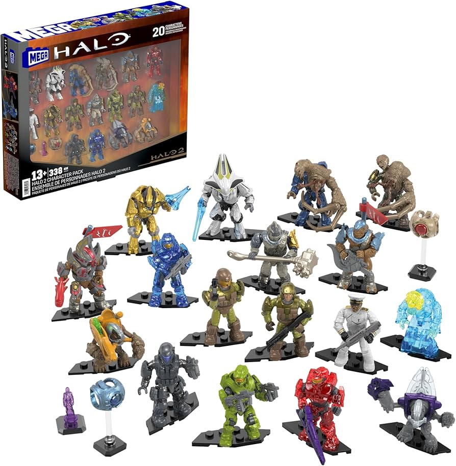 MEGA Halo Action Figures Building Toys Set, Character Pack with