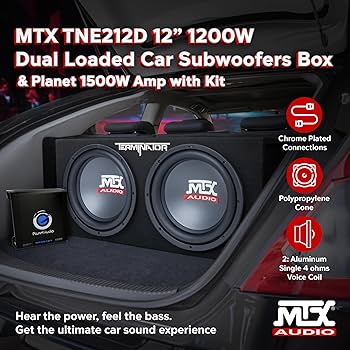 Amazon.co.jp: MTX 12インチ デュアルサブウーファー アンプ&配線
