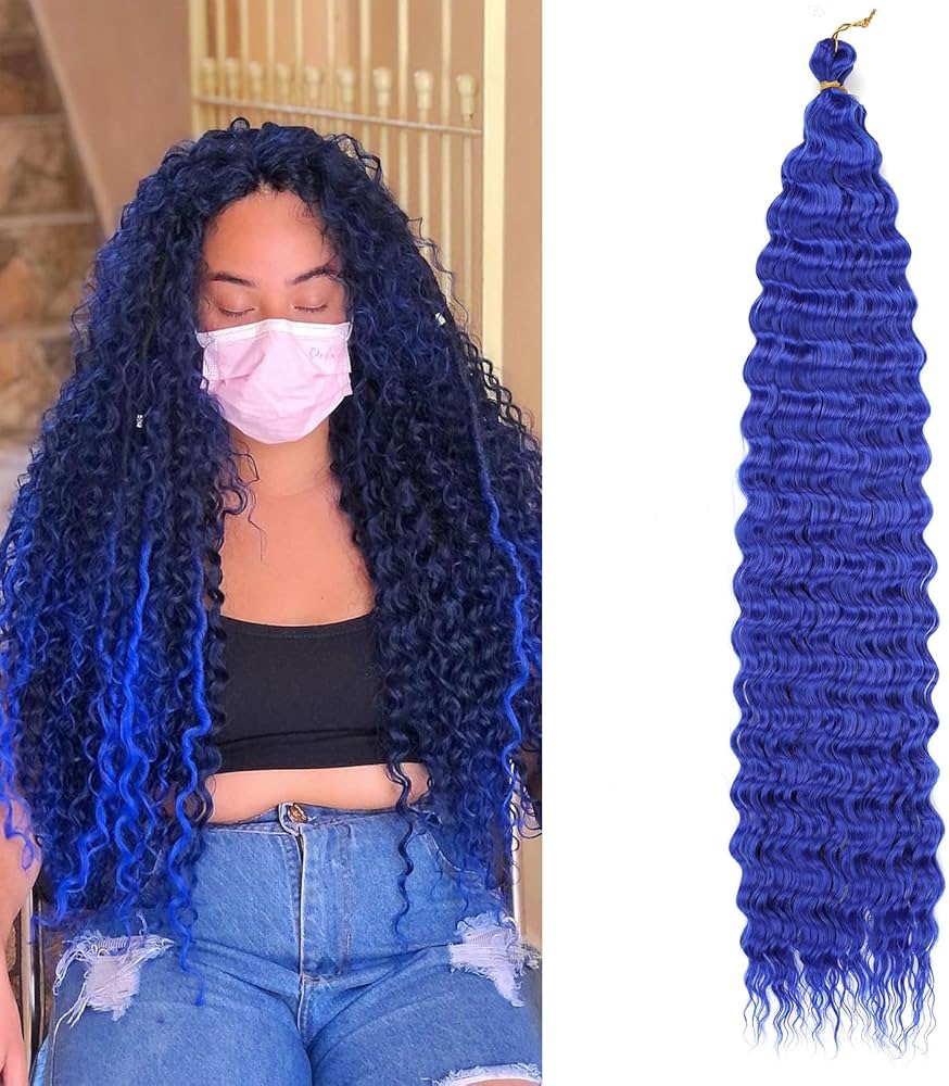 Amazon.com : Ocean Wave Crochet Hair 30 inch 1 Pack Long Blue Deep