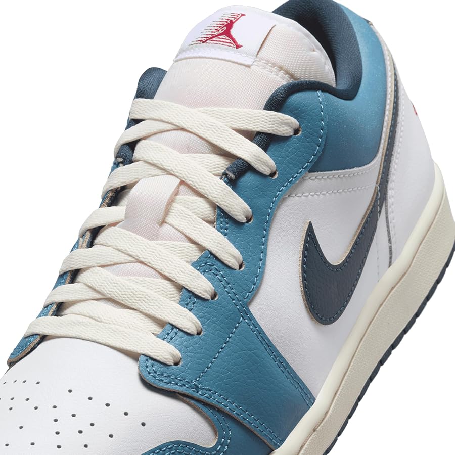 Amazon.com | Jordan Mens 1 Low SE White/Armory Navy-Aegean Storm