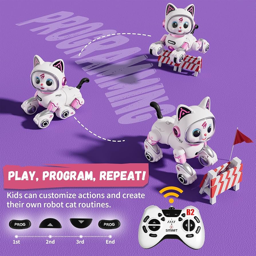 Amazon.com: Aprilwolf RC Stunt Robot Cat Toys for Ages 8-13 with