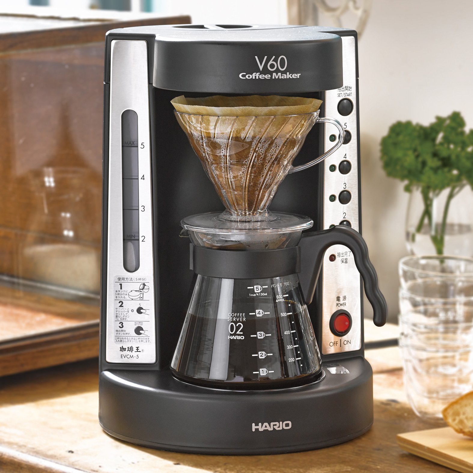 Amazon | HARIO V60 珈琲王コーヒーメーカー 2~5杯用 ブラック EVCM-5B