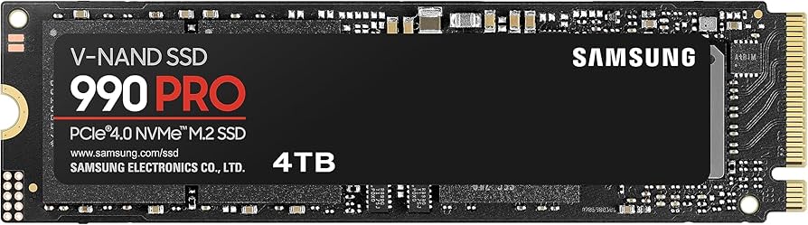 Amazon.com: Samsung 990 PRO NVMe M.2 SSD, 4 TB, PCIe 4.0, 7,450 MB