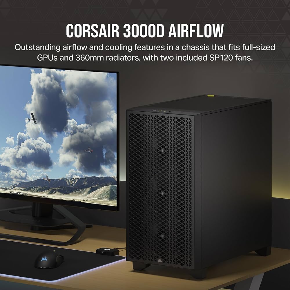 Amazon | CORSAIR 3000D AIRFLOW ATX ミッドタワー PC ケース 【SP120