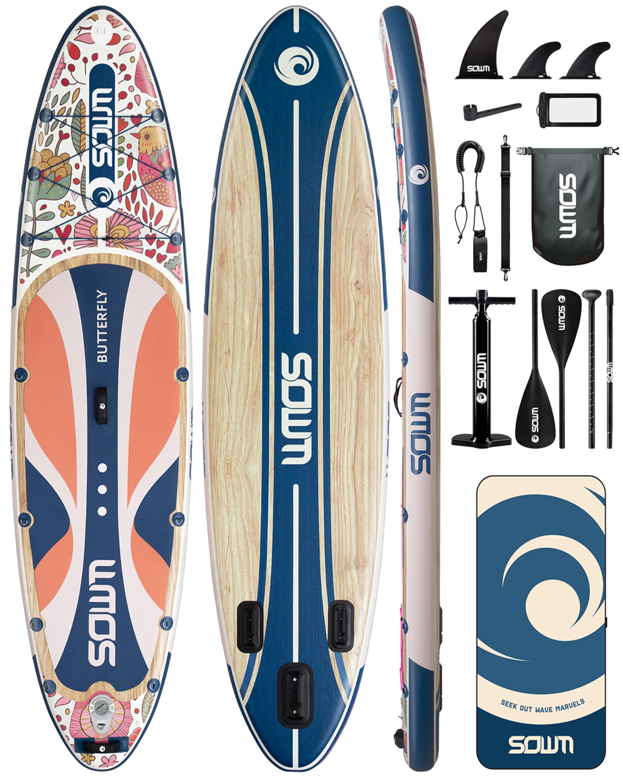 Amazon | SOWM 11'x33''スタンドアップインフレータブルパドルボードは