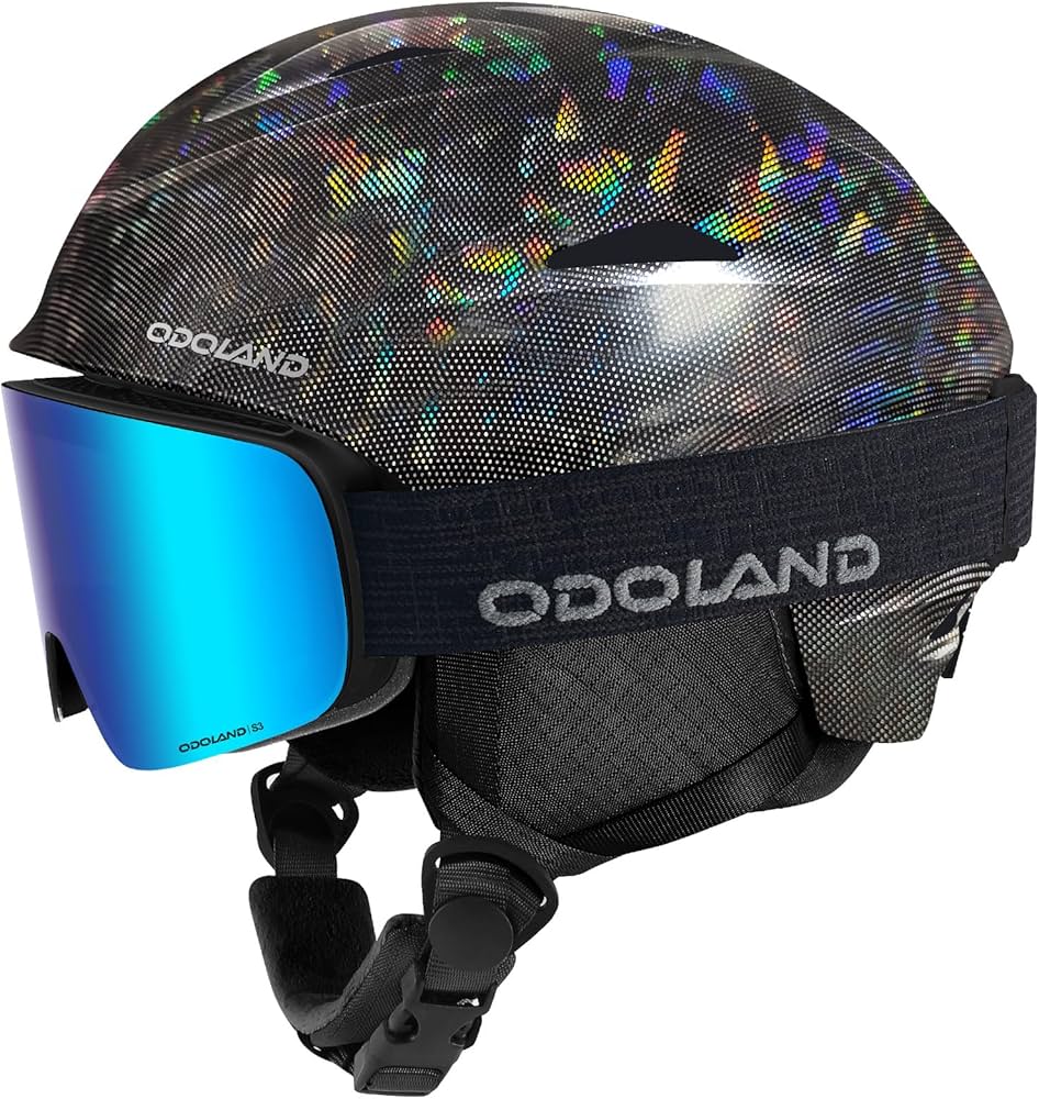 Amazon | Odoland スキーヘルメット＋スノーゴーグルセット ダイヤル式