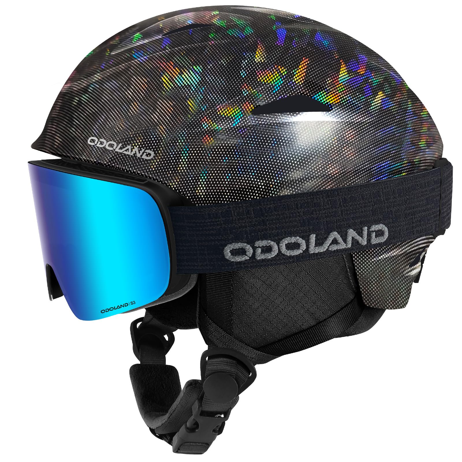 Amazon | Odoland スキーヘルメット＋スノーゴーグルセット ダイヤル式