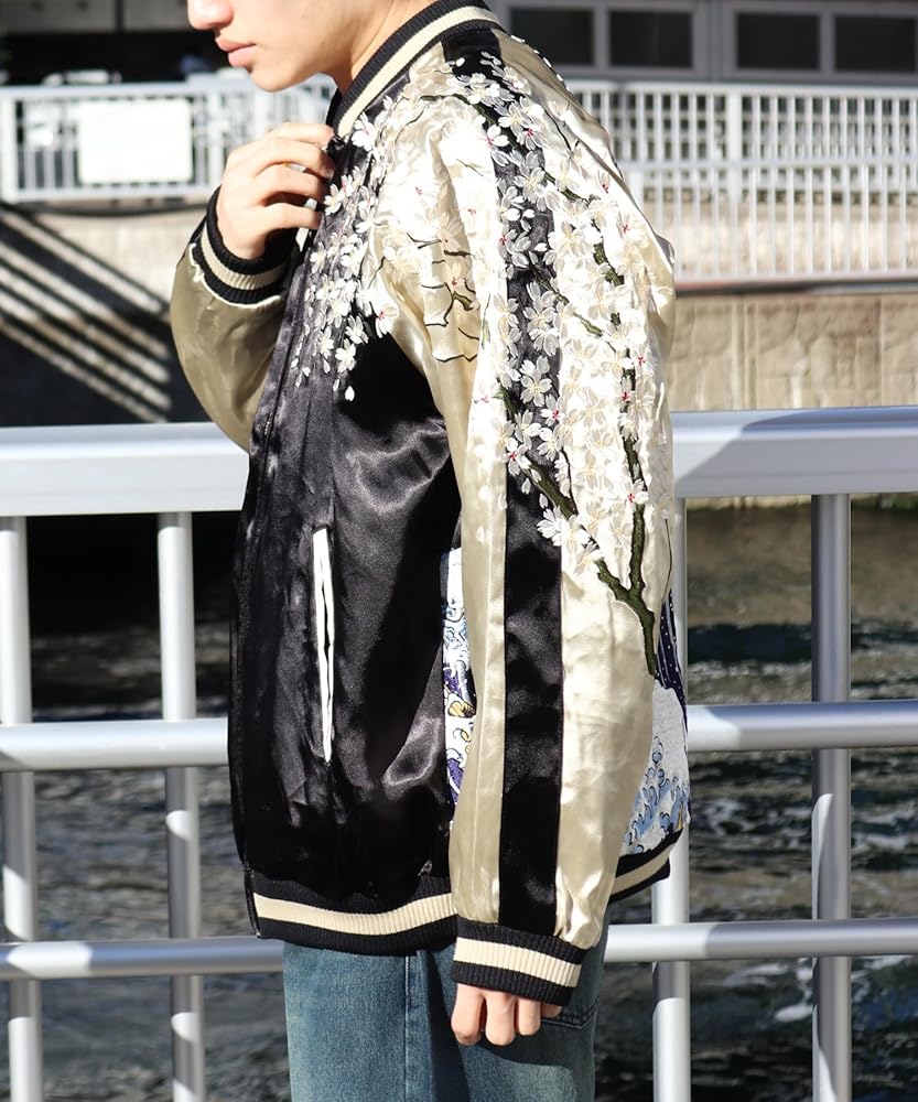 Amazon | [HYAKKA RYOURAN] 百花繚乱 和柄 総刺繍 リバーシブル