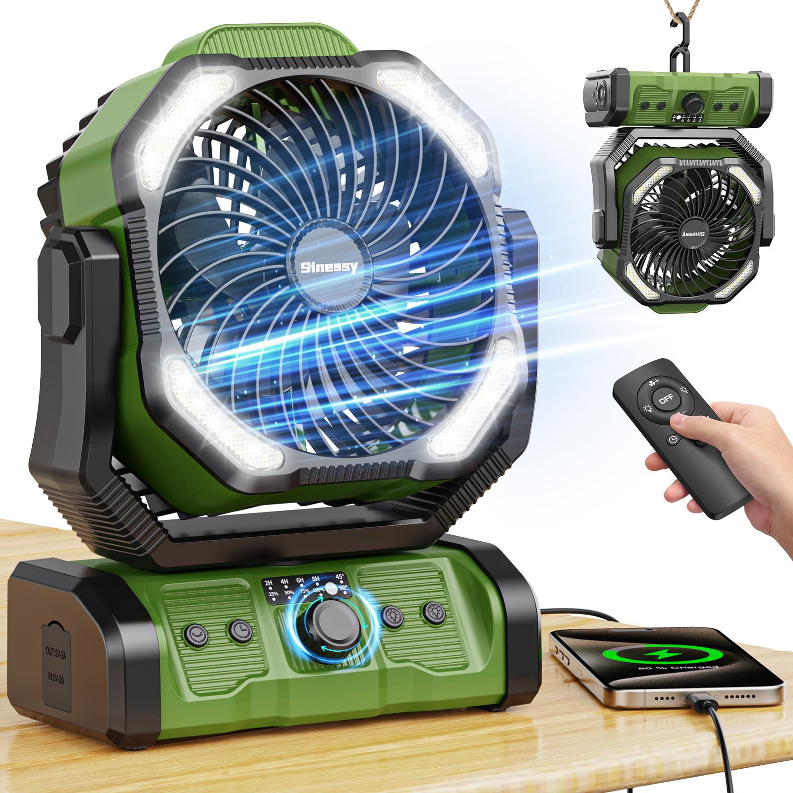 Amazon | キャンプ 扇風機【無段階風量調整&2024年進化】Sinessy
