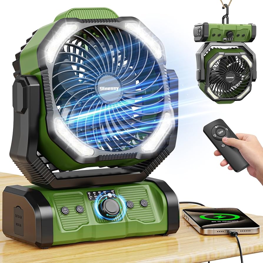 Amazon | キャンプ 扇風機【無段階風量調整&2024年進化】Sinessy