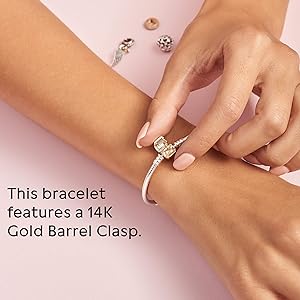 Amazon | PANDORAスターリングシルバー7.1チャームブレスレット 14 K