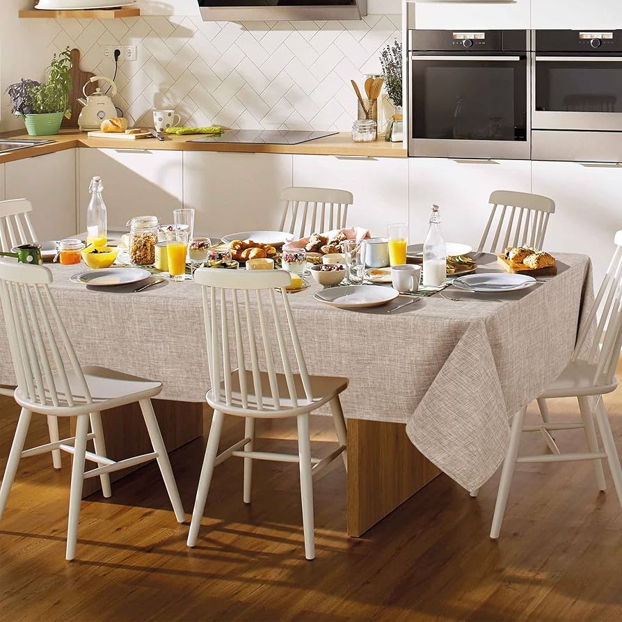 Amazon.com: Fitable Faux Linen Tablecloth Rectangle 60 x 84 Inch