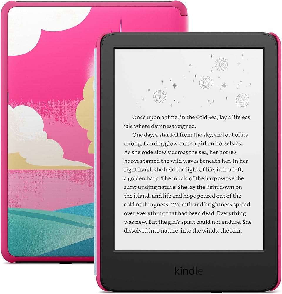 2024 Kindle Kids, includes ad-free books and cover