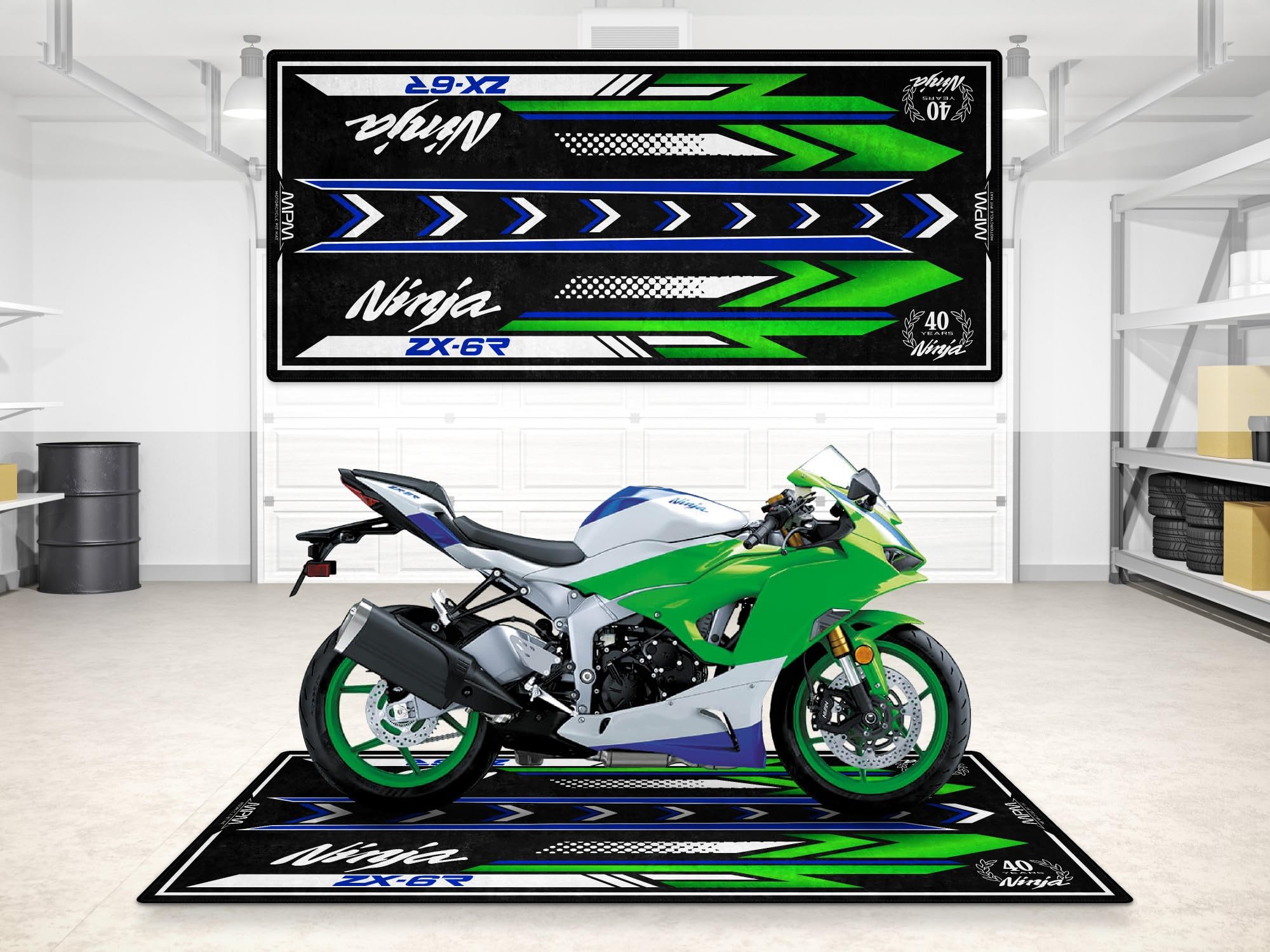 Amazon.com: wibeart Parking Mat for Ninja ZX-6R Series Motorcycle