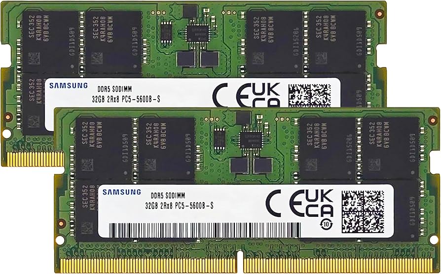 Samsung 64GB (2x32GB) DDR5 5600MHz PC5-44800 CL46 SODIMM 2Rx8 Dual