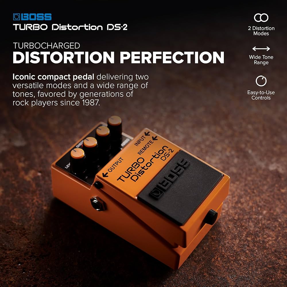 BOSS DS-2 Turbo Distortion | Compact Distortion Pedal | Two