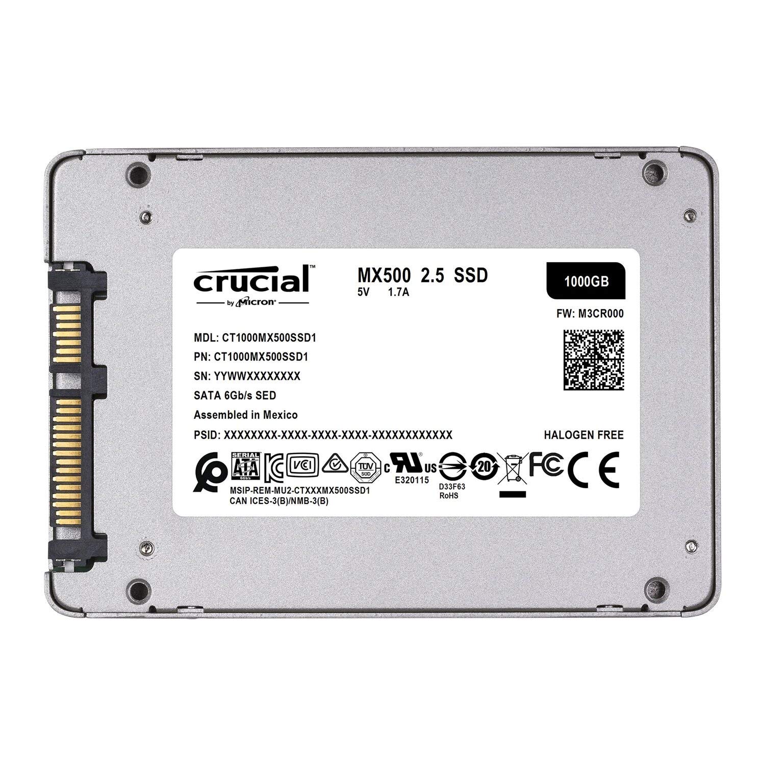 Crucial MX500 1TB 3D NAND SATA 2.5 Inch Internal SSD, up to 560MB