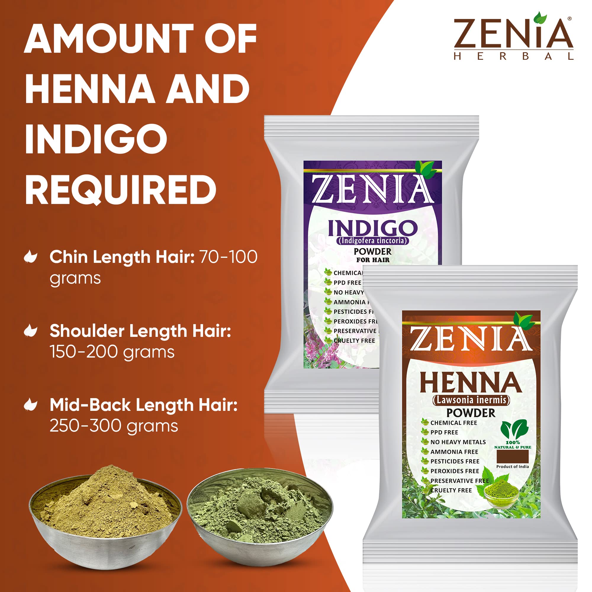 Amazon.com : 100 grams Zenia Indigo Powder and 100 grams Henna