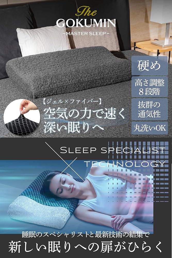 Amazon｜GOKUMIN 枕 硬め 高反発 洗える枕 【 ファイバーピロー × TPE