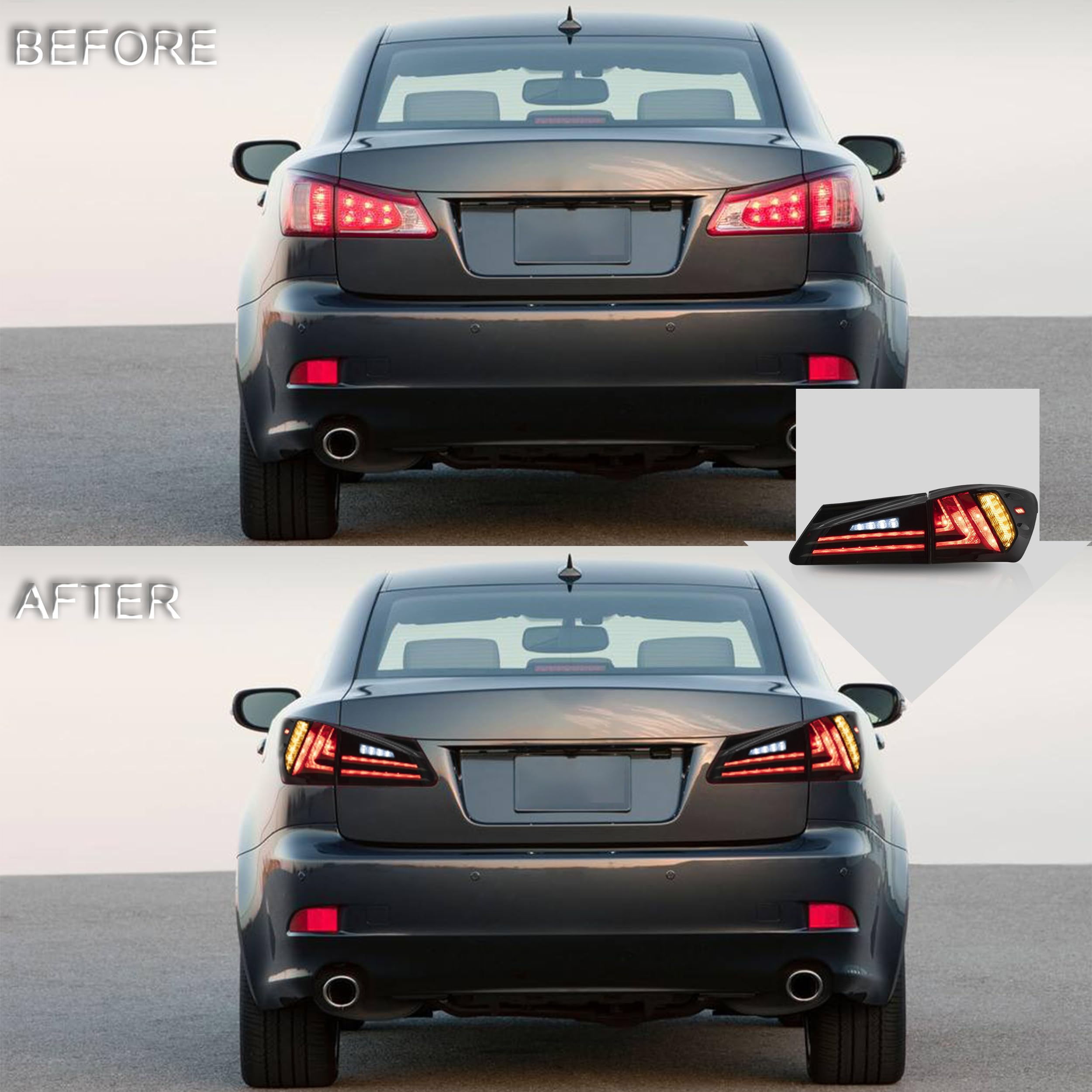 Amazon | VLAND テールライト アセンブリ 2006-2013年式 レクサス