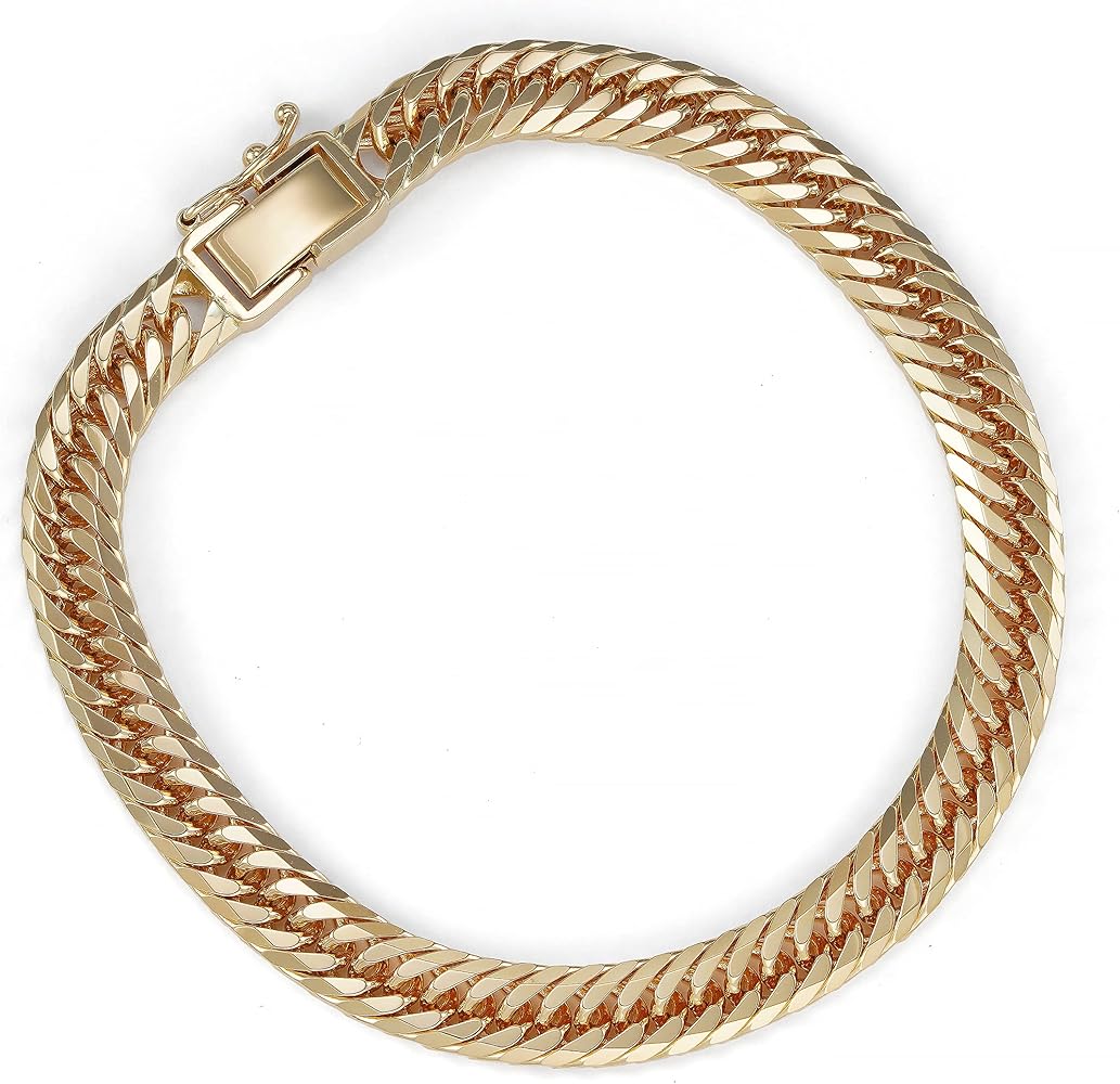 Amazon.co.jp: Speranza K18 18K Gold Kihei Bracelet, 8 Sided Triple