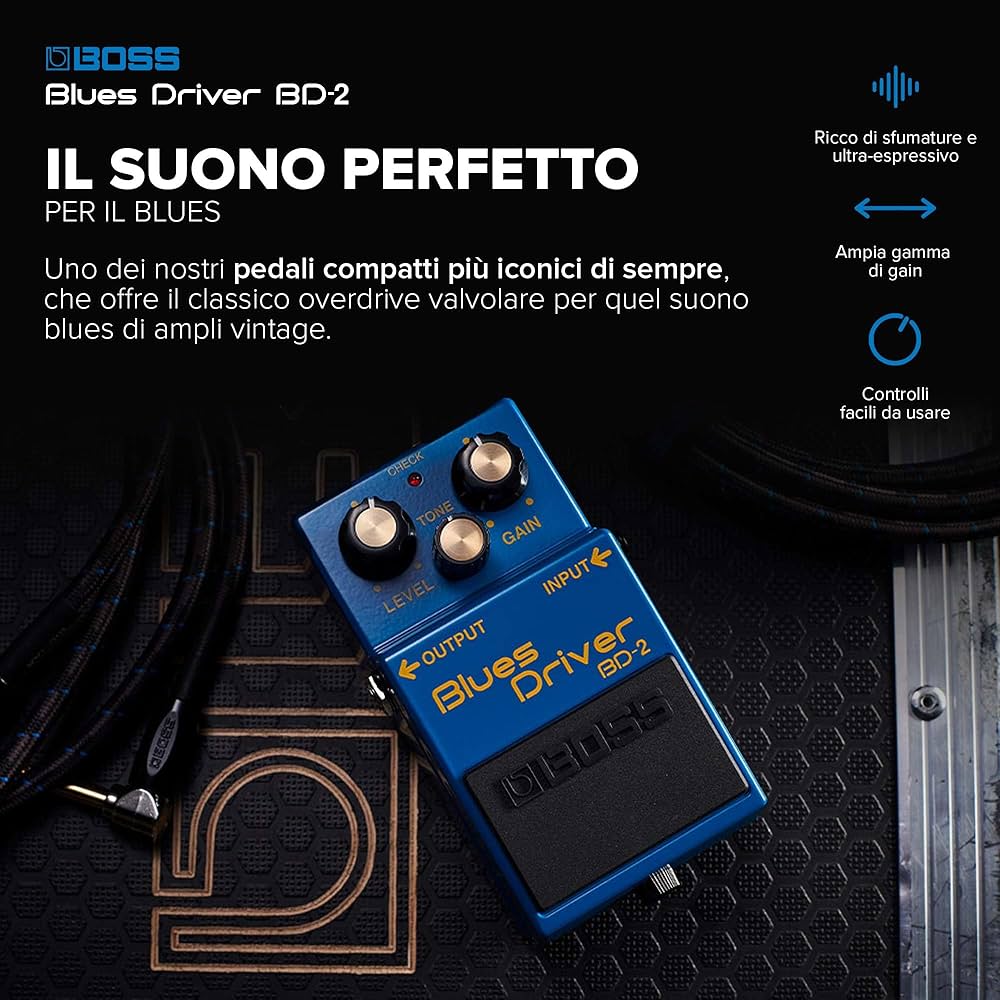 BOSS BD-2 Blues Driver | Pedale Overdrive Compatto | Vellutati