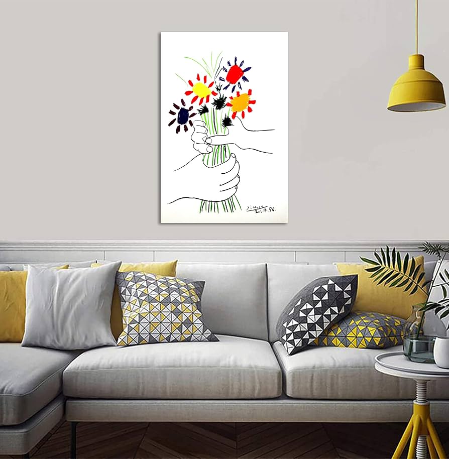 Amazon.co.jp: ピカソ 絵画 友情の花 ポスター アートパネル 抽象画