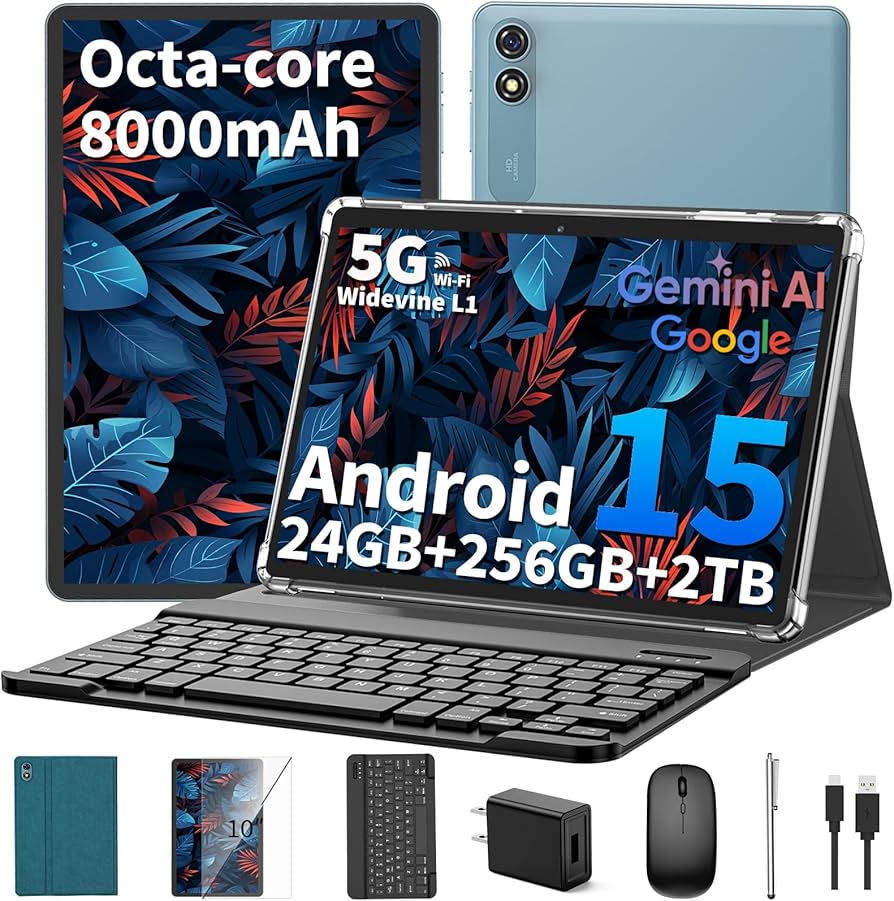 Amazon.com : Android 15 Tablet 10 inch, 2025 Tablet with Keyboard