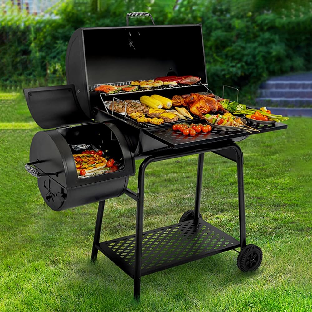 Amazon | バーベキューコンロ 大型 チャコールグリル 中型BBQ