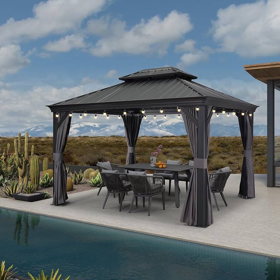 Amazon.com : PURPLE LEAF 10' X 12' Hardtop Gazebo with Light