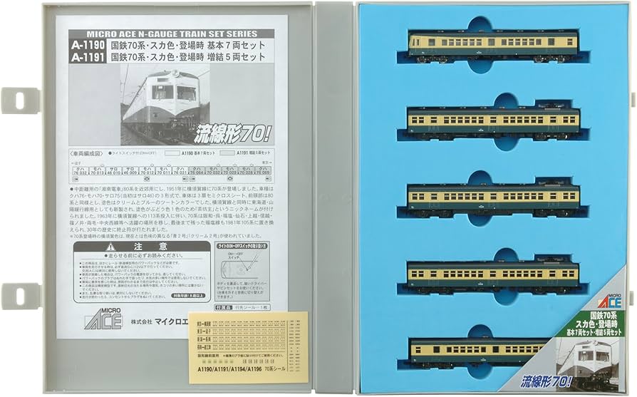 Amazon.co.jp: マイクロエース Nゲージ 国鉄70系・スカ色・登場時 増結