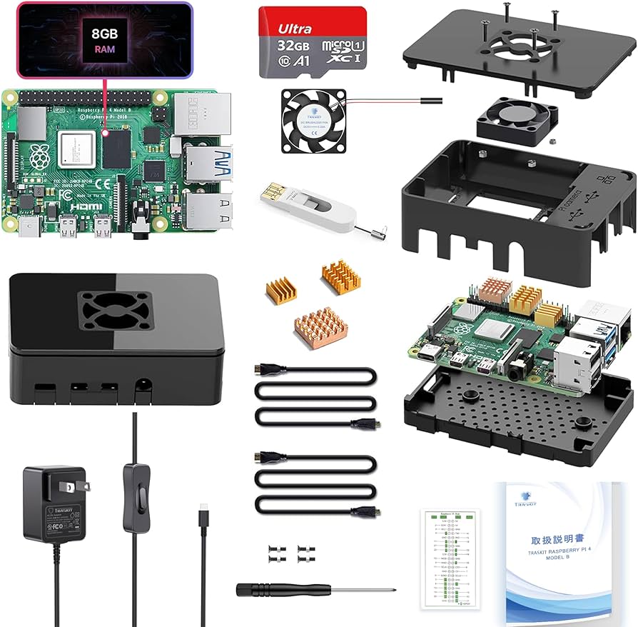 Amazon.co.jp: TRASKIT Starter Kit for Raspberry Pi 4B /ラズベリー