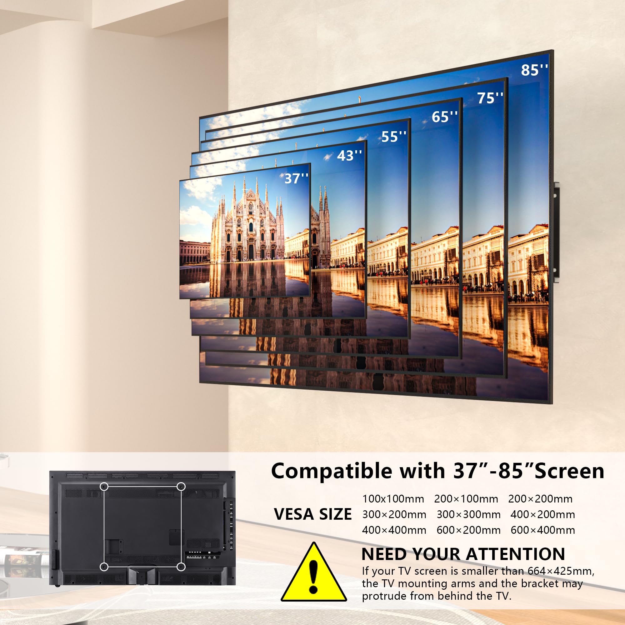 Amazon | BONTEC テレビ壁掛け金具 37-80インチ 大型 耐荷重65kg LCD