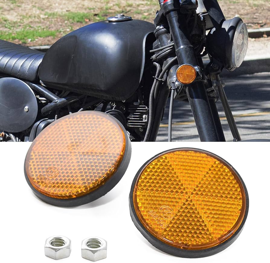 Amazon | 2枚セット リフレクター 反射板 ナット付き バイク イエロー