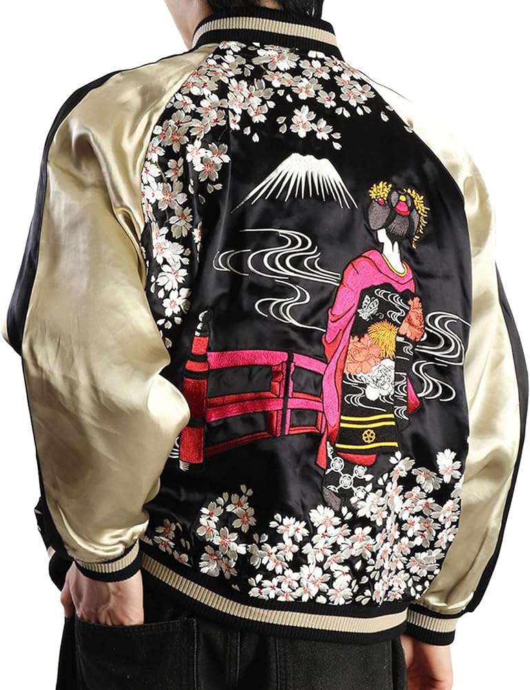 Amazon | [HYAKKA RYOURAN] 【百花繚乱】和柄 総刺繍 リバーシブル