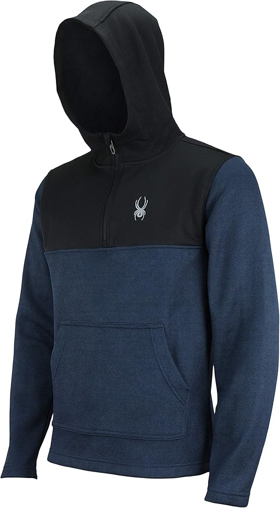 Spyder Men's Racer Quarter Zipper Pullover Hoodie, Frontier, Small