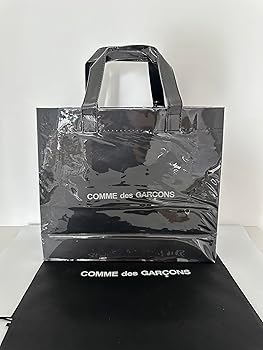 Amazon | [コムデギャルソン] ブラックビニールトートバッグ, 大容量