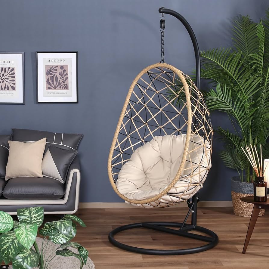 Amazon｜不二貿易 ハンギングチェア ゆりかご椅子 幅105×奥行125×高さ