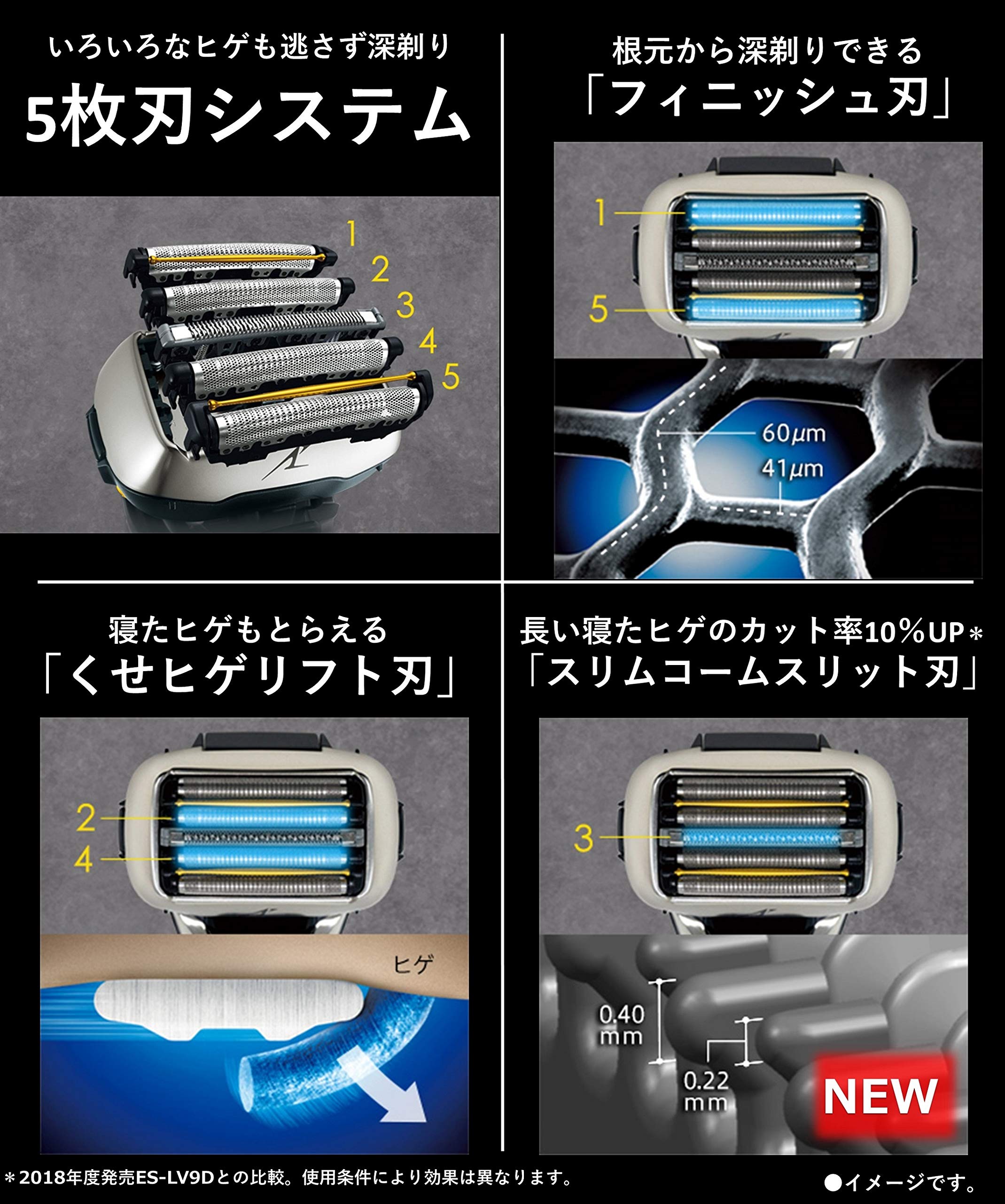 Amazon | パナソニック ラムダッシュ メンズシェーバー 5枚刃 黒 ES