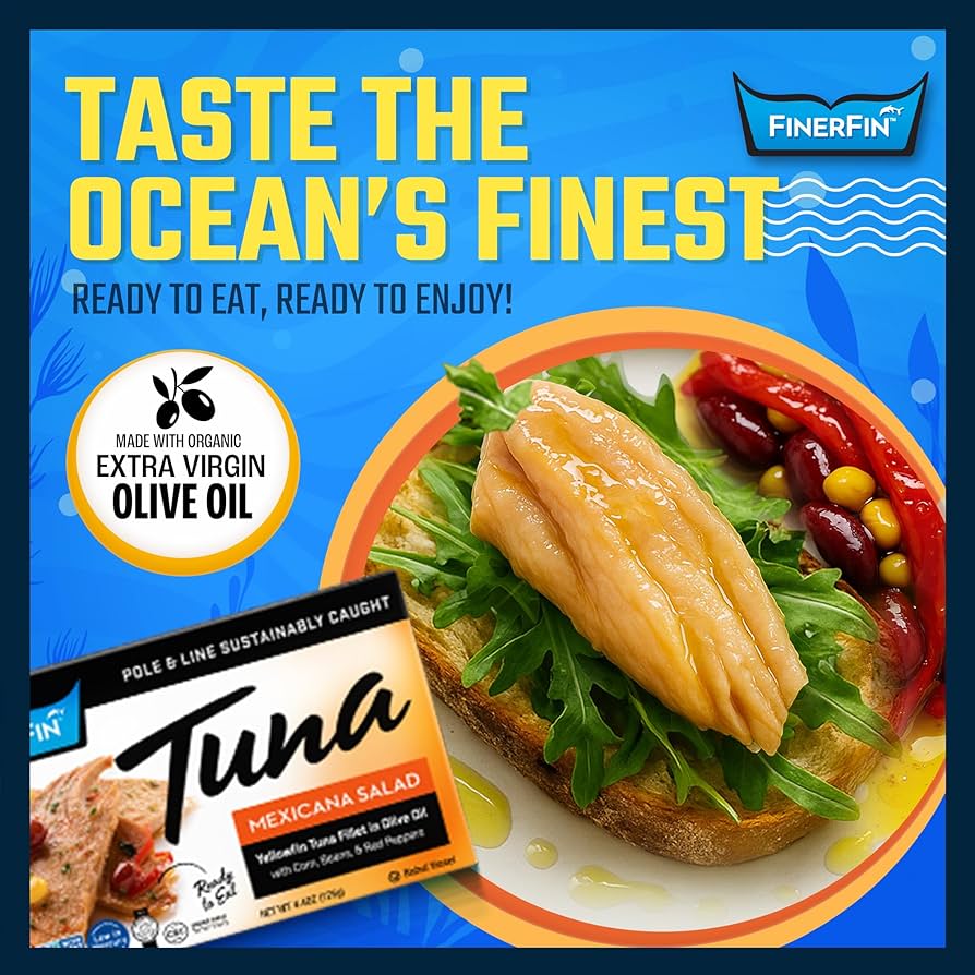 Amazon.com : FinerFin Yellowfin Tuna Fillets In Organic Olive Oil