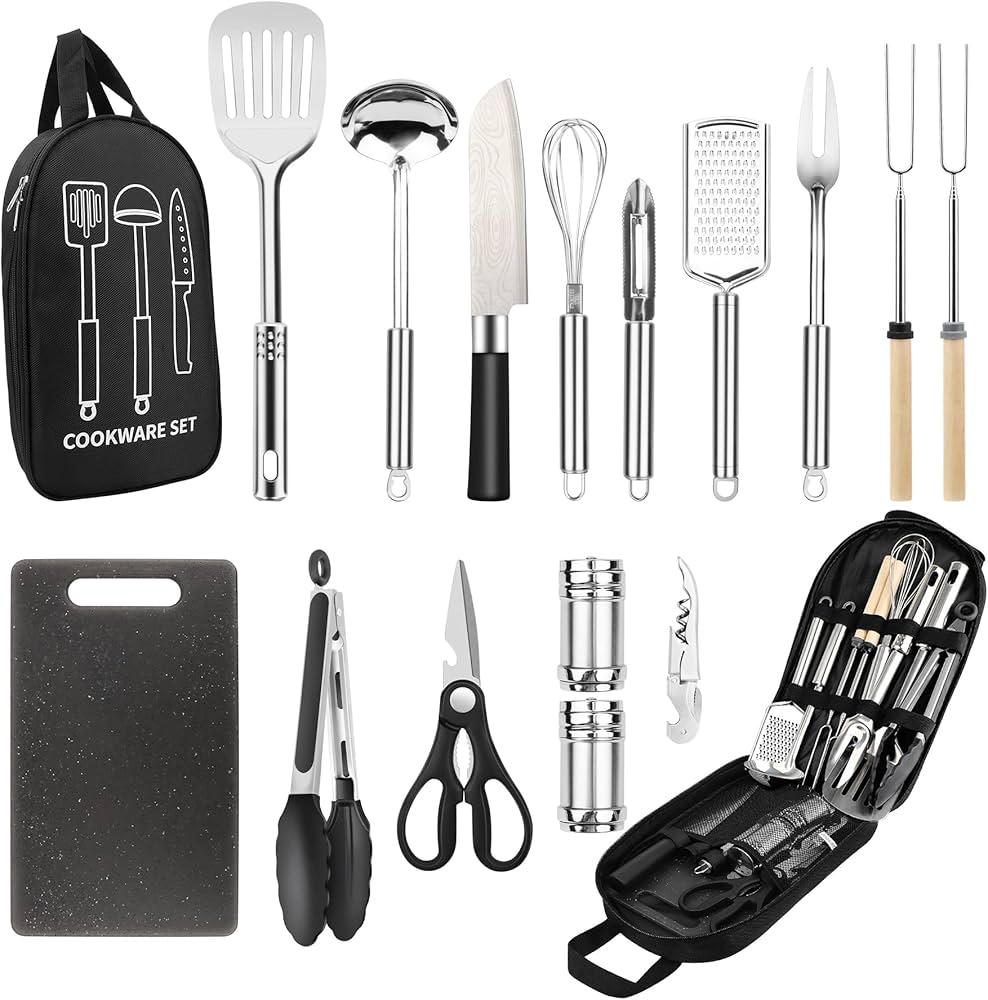 Amazon.com : Camping Cooking Utensils Set, Stainless Steel Grill